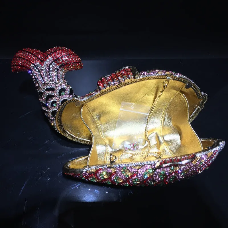 Goldfish Rhinestone Clutch Unique Cute Purse