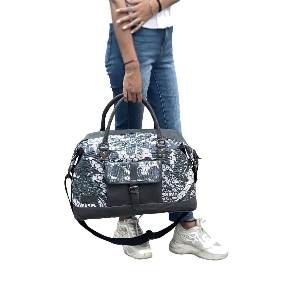 Grey Vine Duffle Bag For Men & Women