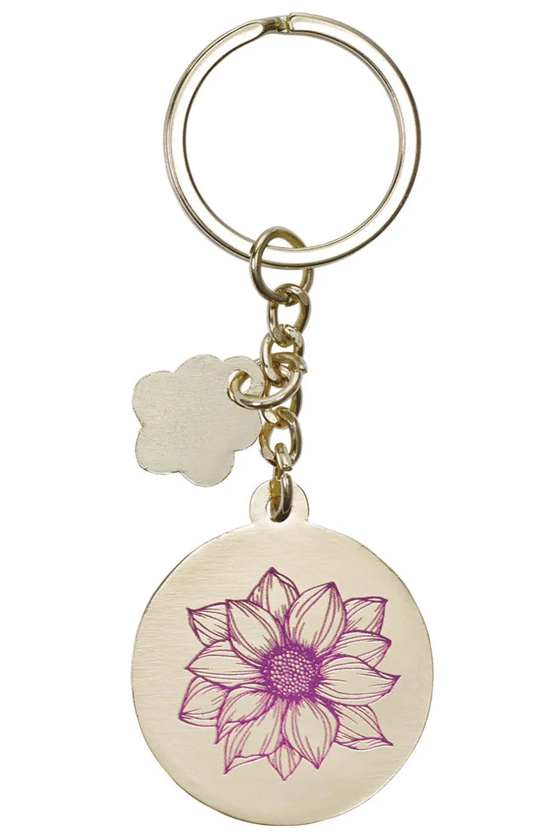 Grow In Grace Teal Metal Keyring