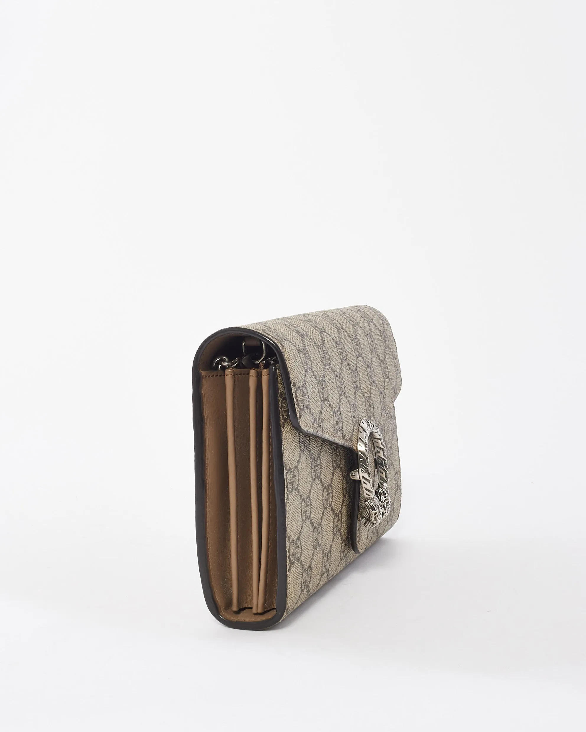 Gucci Beige GG Supreme Coated Canvas Dionysus Wallet On Chain