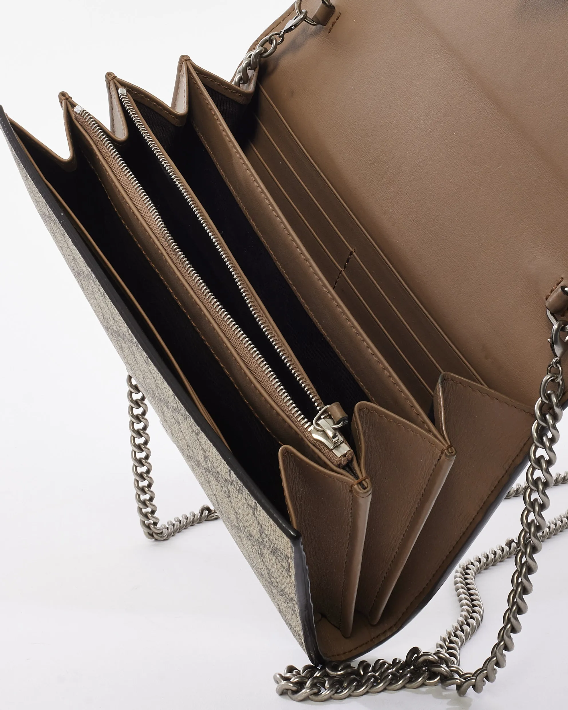 Gucci Beige GG Supreme Coated Canvas Dionysus Wallet On Chain