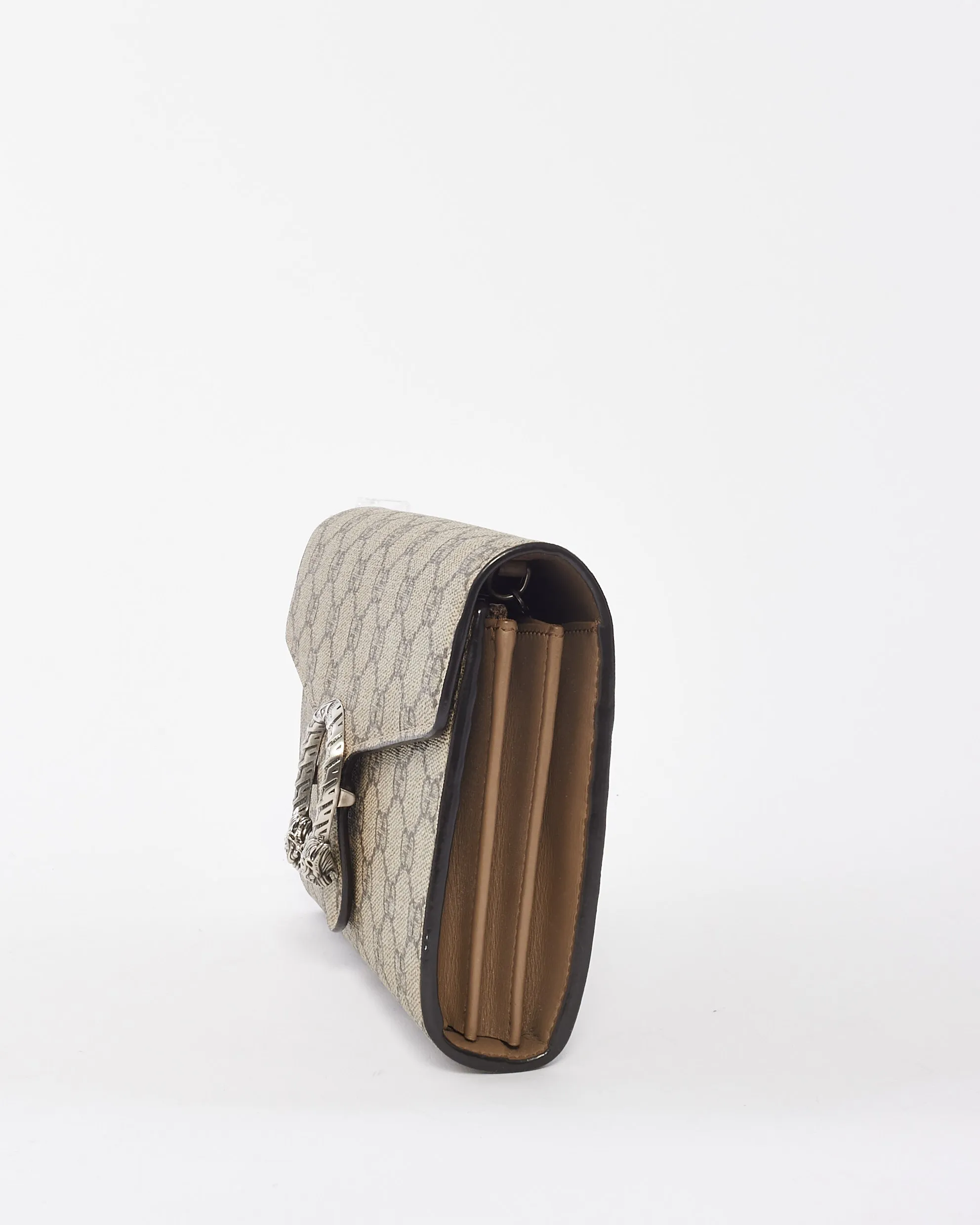 Gucci Beige GG Supreme Coated Canvas Dionysus Wallet On Chain