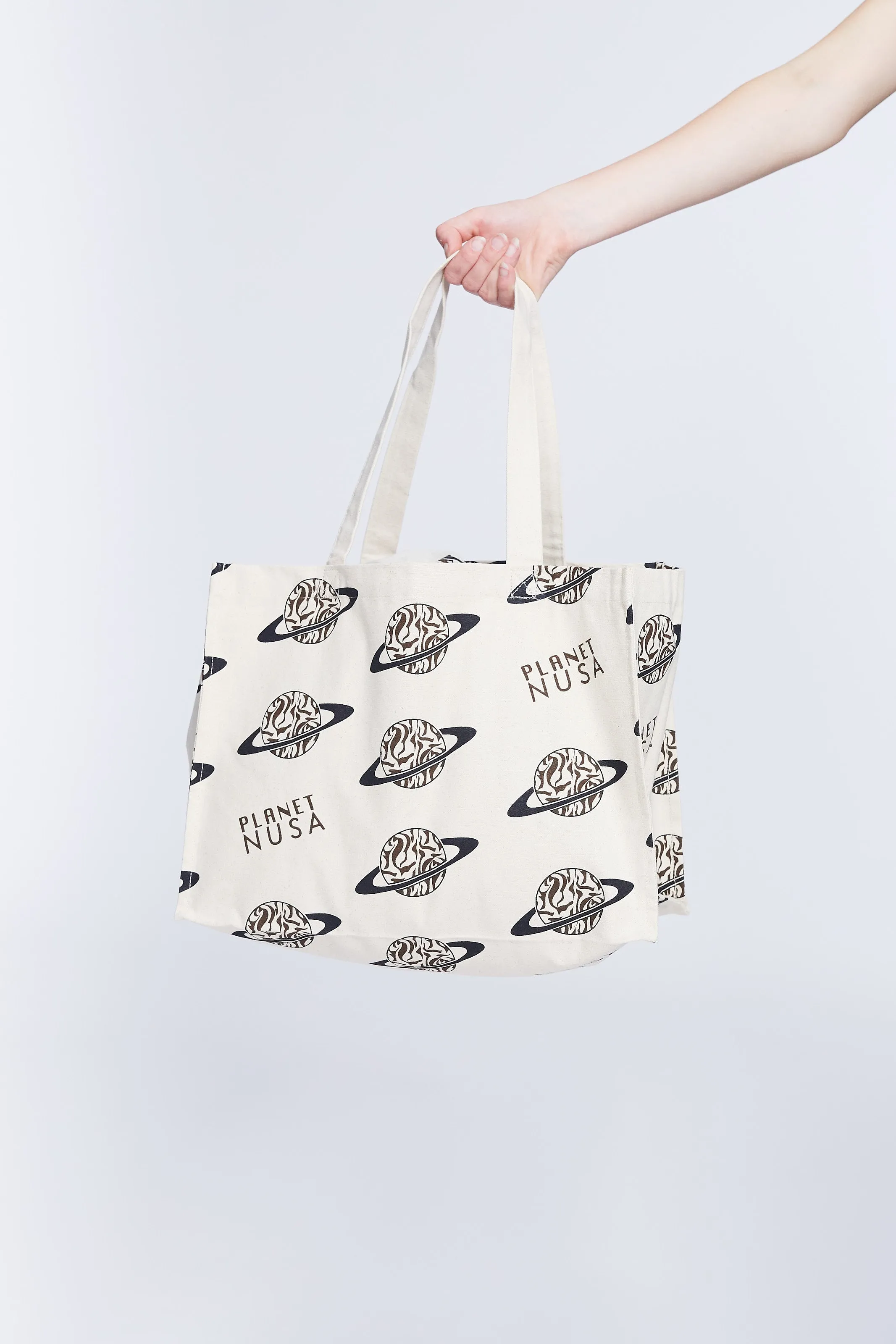 GYM BAG CHOCOLATE BROWN SWIRLY PLANETS