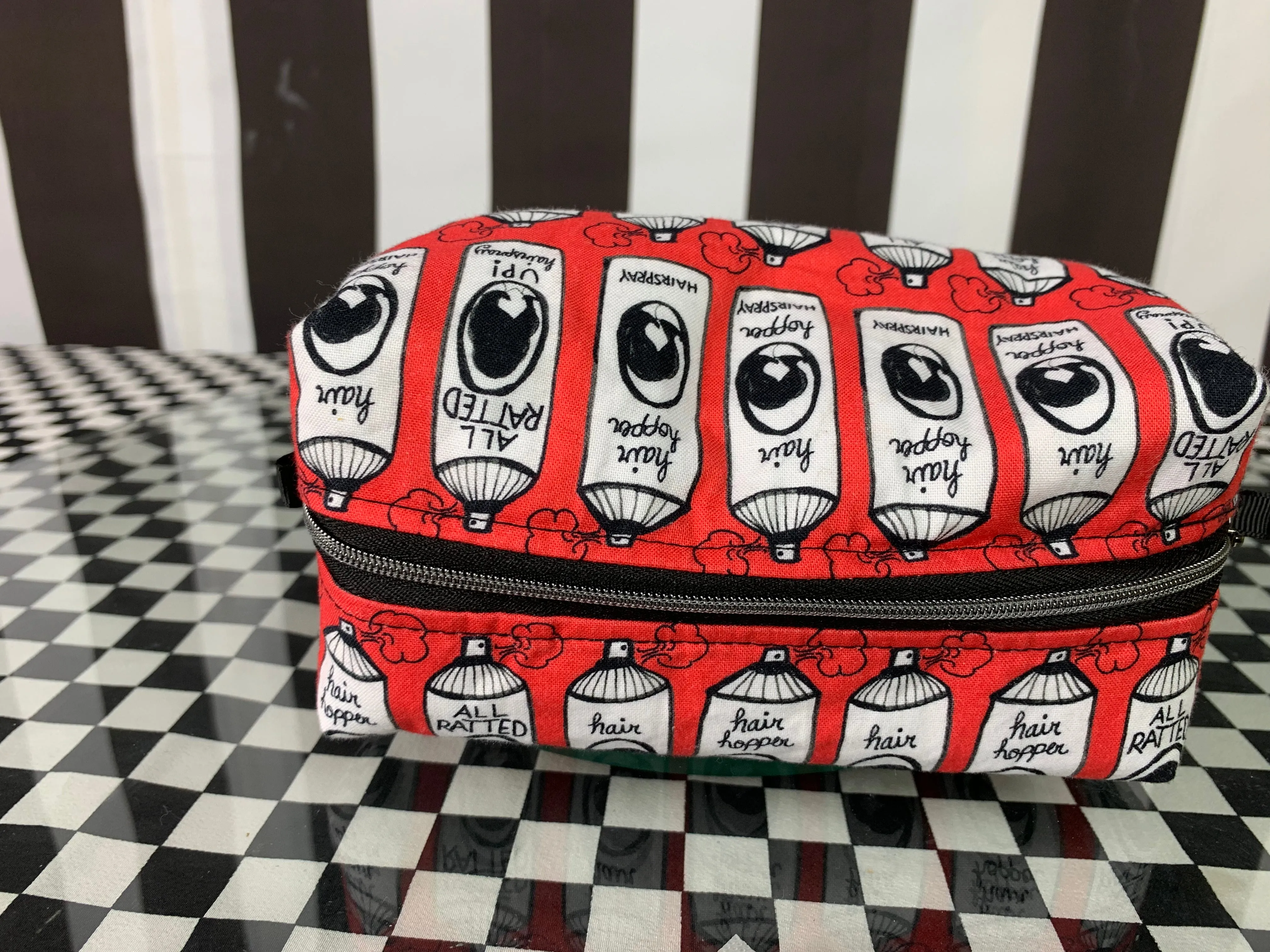 Hairspray print boxy pouch