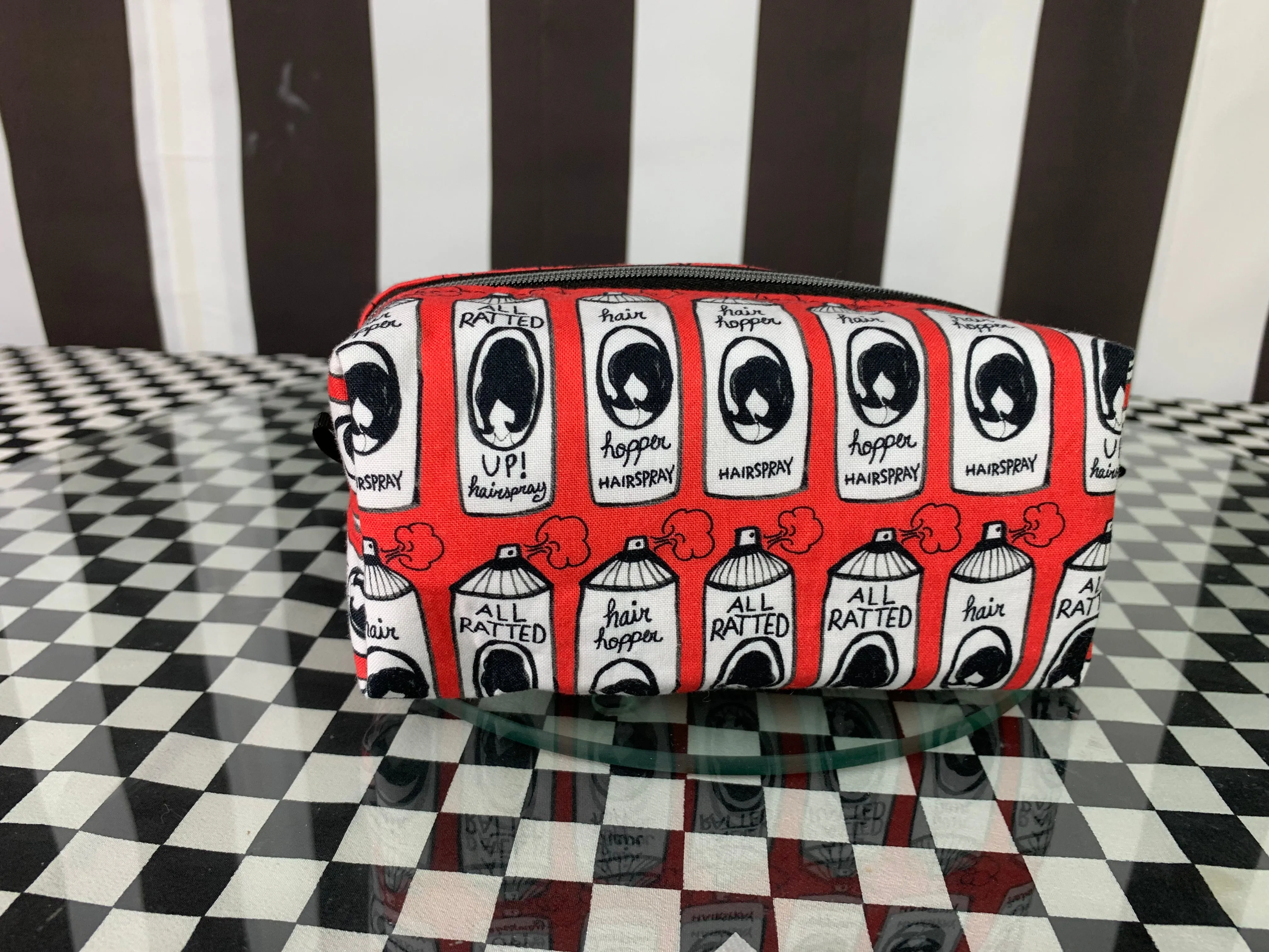 Hairspray print boxy pouch