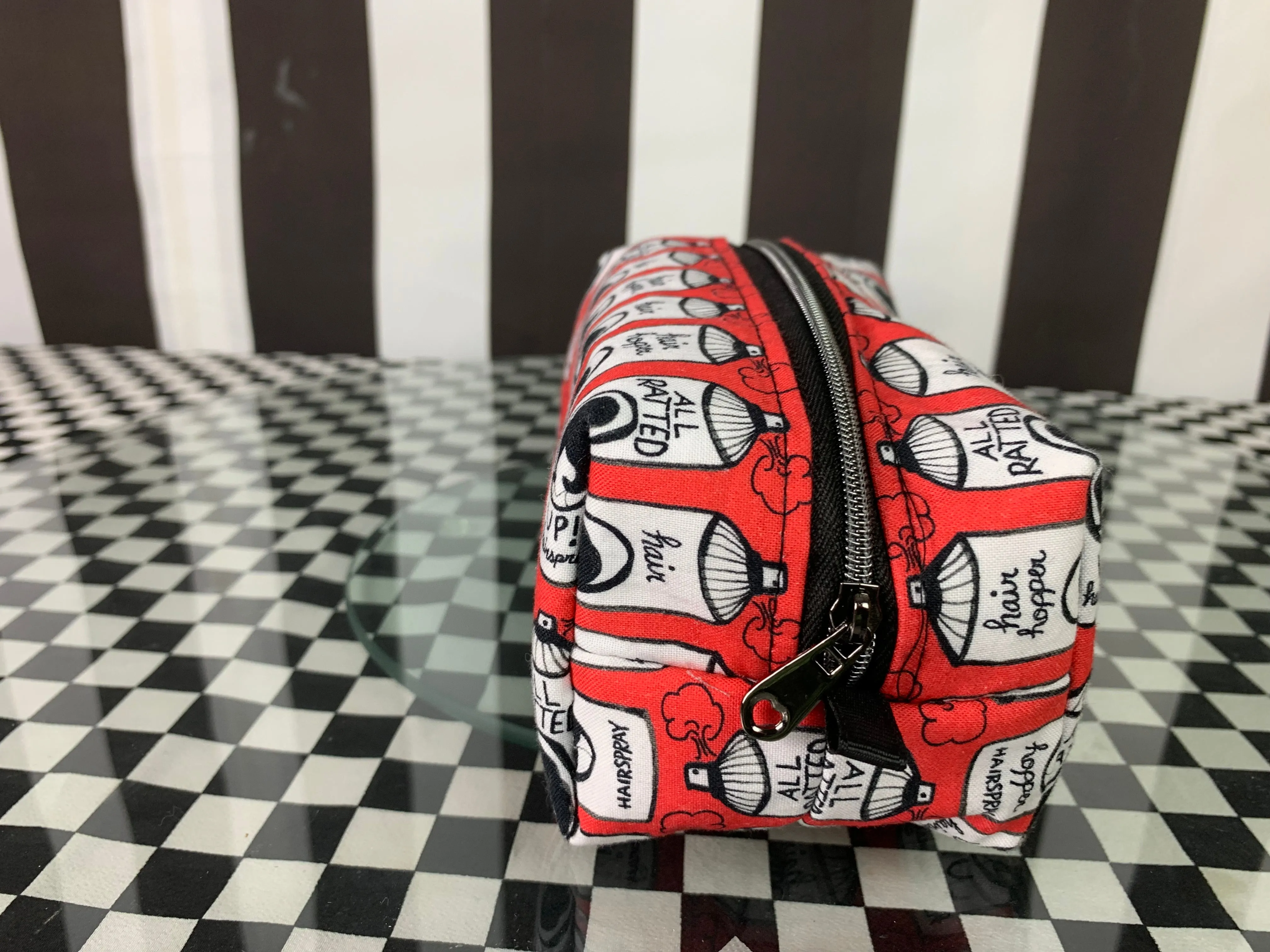 Hairspray print boxy pouch