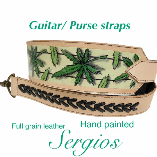 Hand-Painted Leather Straps for Purses, Guitars & more!