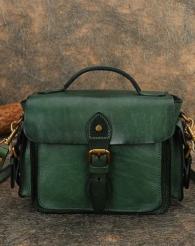 Handmade Tan Leather Womens Small Satchel Shoulder Bag School Handbag Crossbody Purses for Women