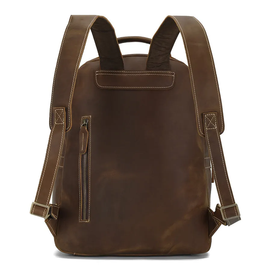 Handmade Vintage Retro Full-Grain Leather Laptop Backpack