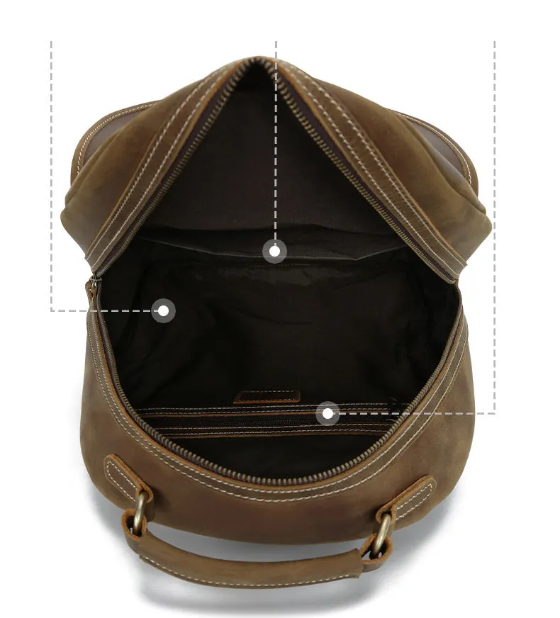 Handmade Vintage Retro Full-Grain Leather Laptop Backpack