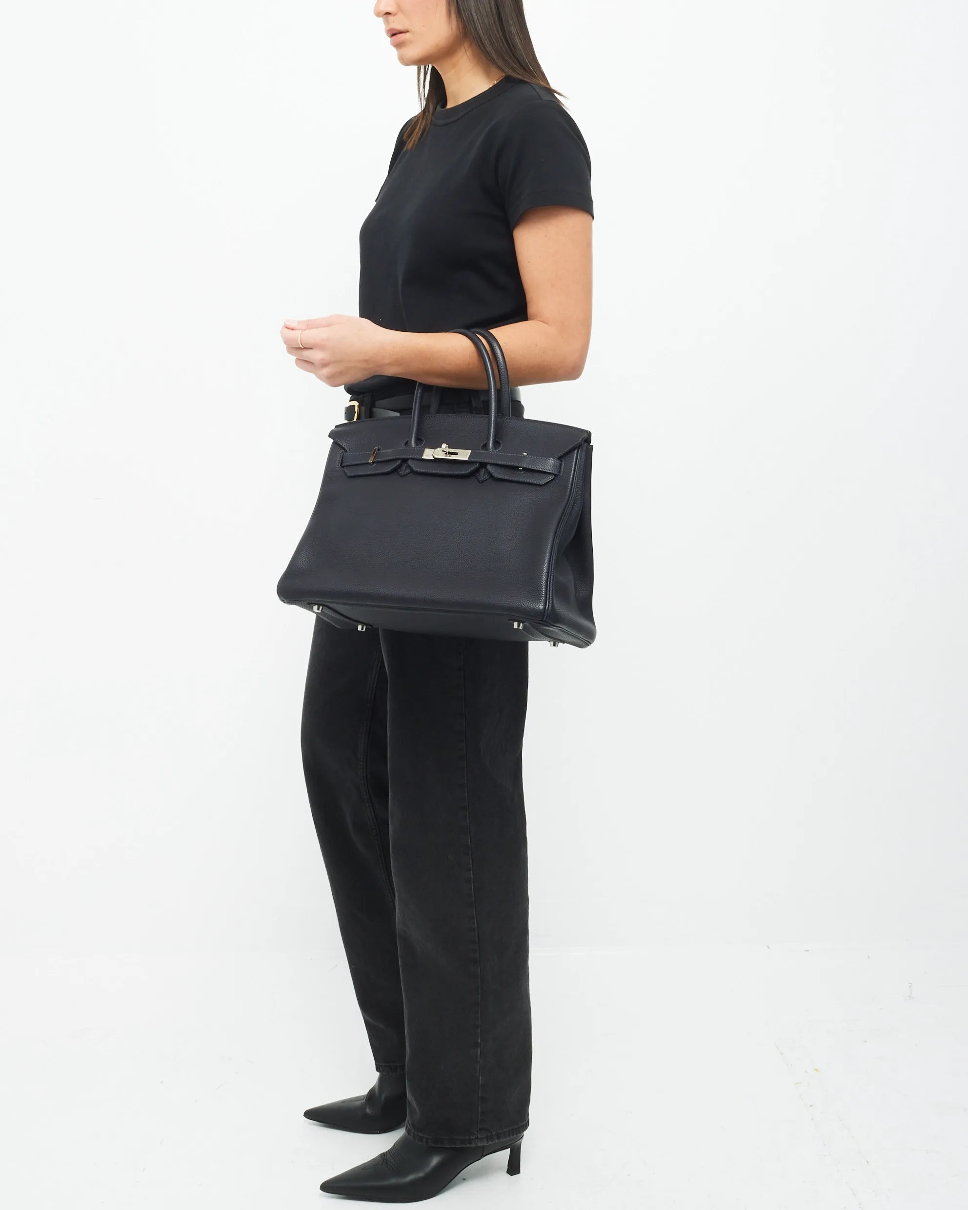 Hermès Bleu Nuit Togo Leather Birkin 35 with Palladium Hardware