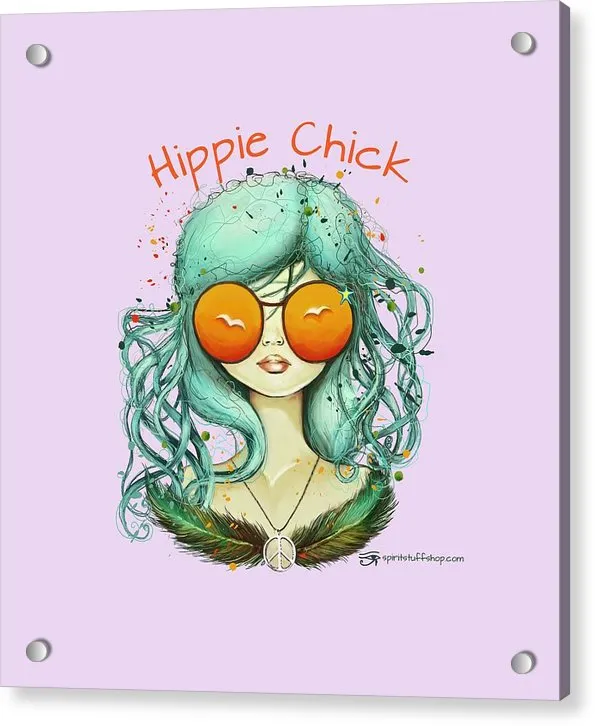 Hippie Chick - Acrylic Print