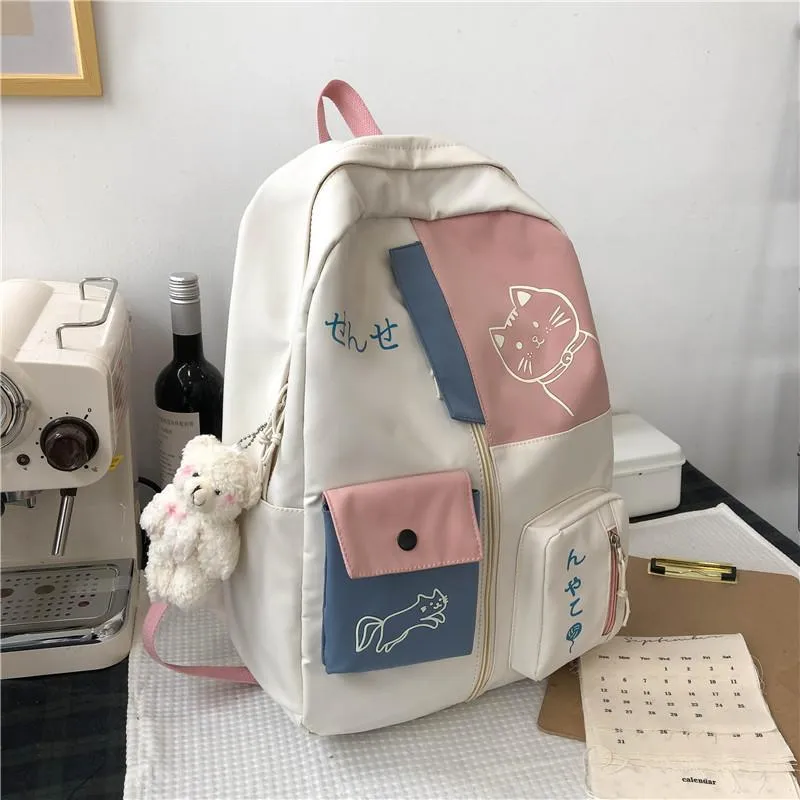 Korean High Mori Style Primary Simple Backpacks