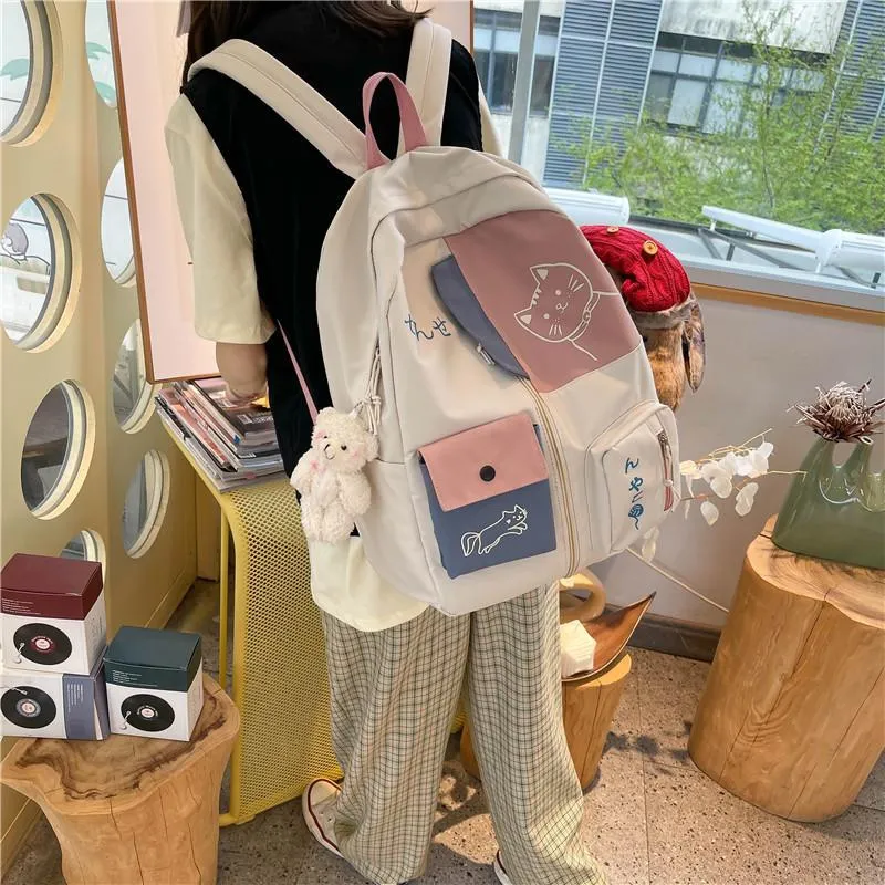 Korean High Mori Style Primary Simple Backpacks