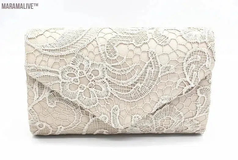 Ladies Silk Evening Bag Vintage Elegant Purple Lace Flower Bridal Clutches For Women Party Handbag Prom Chain Shoulder Bag Purse
