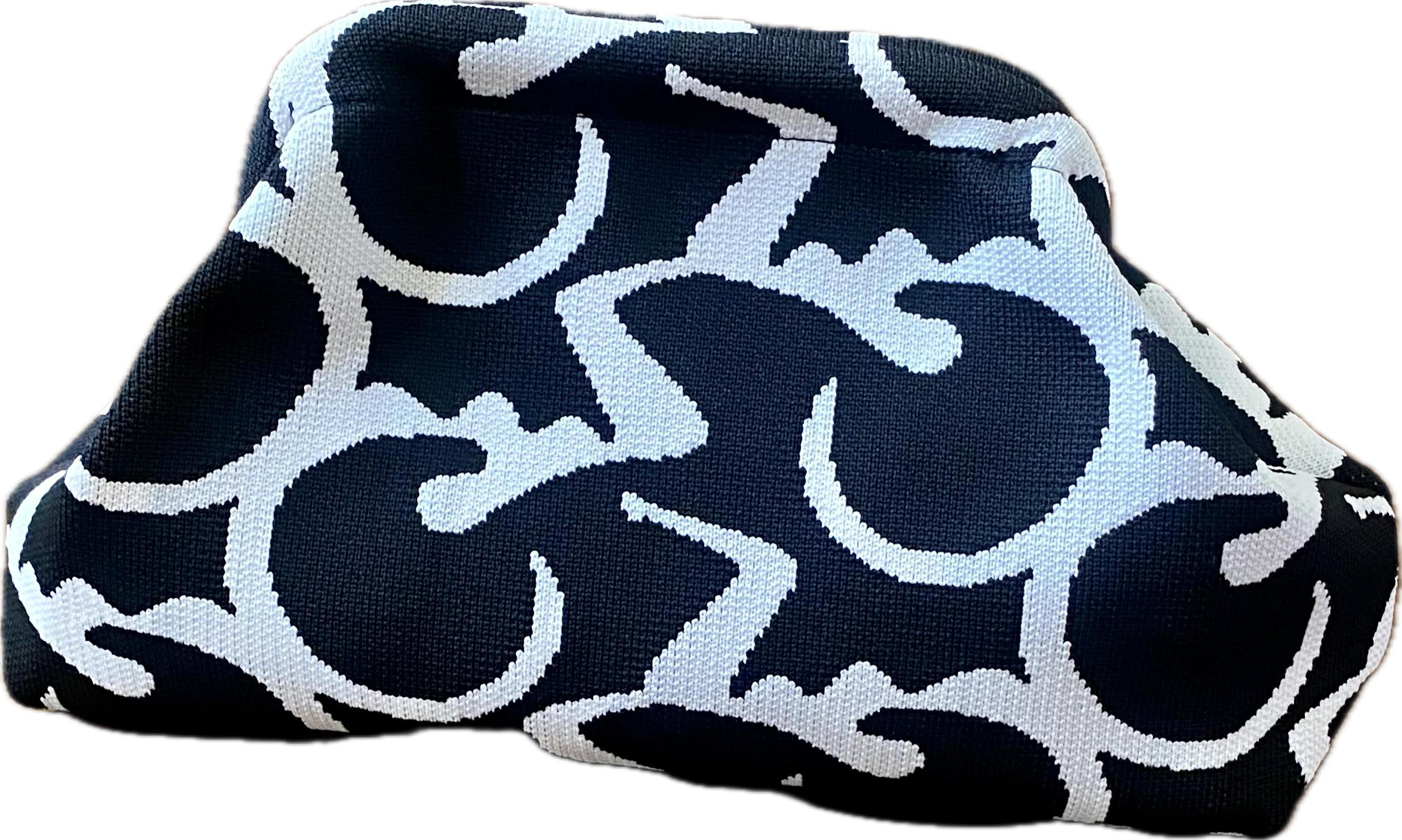 Ladies Vine Print Knit Clutch Bag