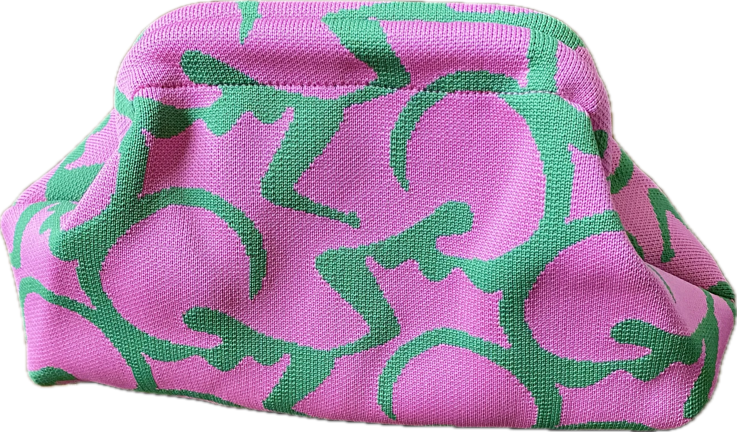 Ladies Vine Print Knit Clutch Bag