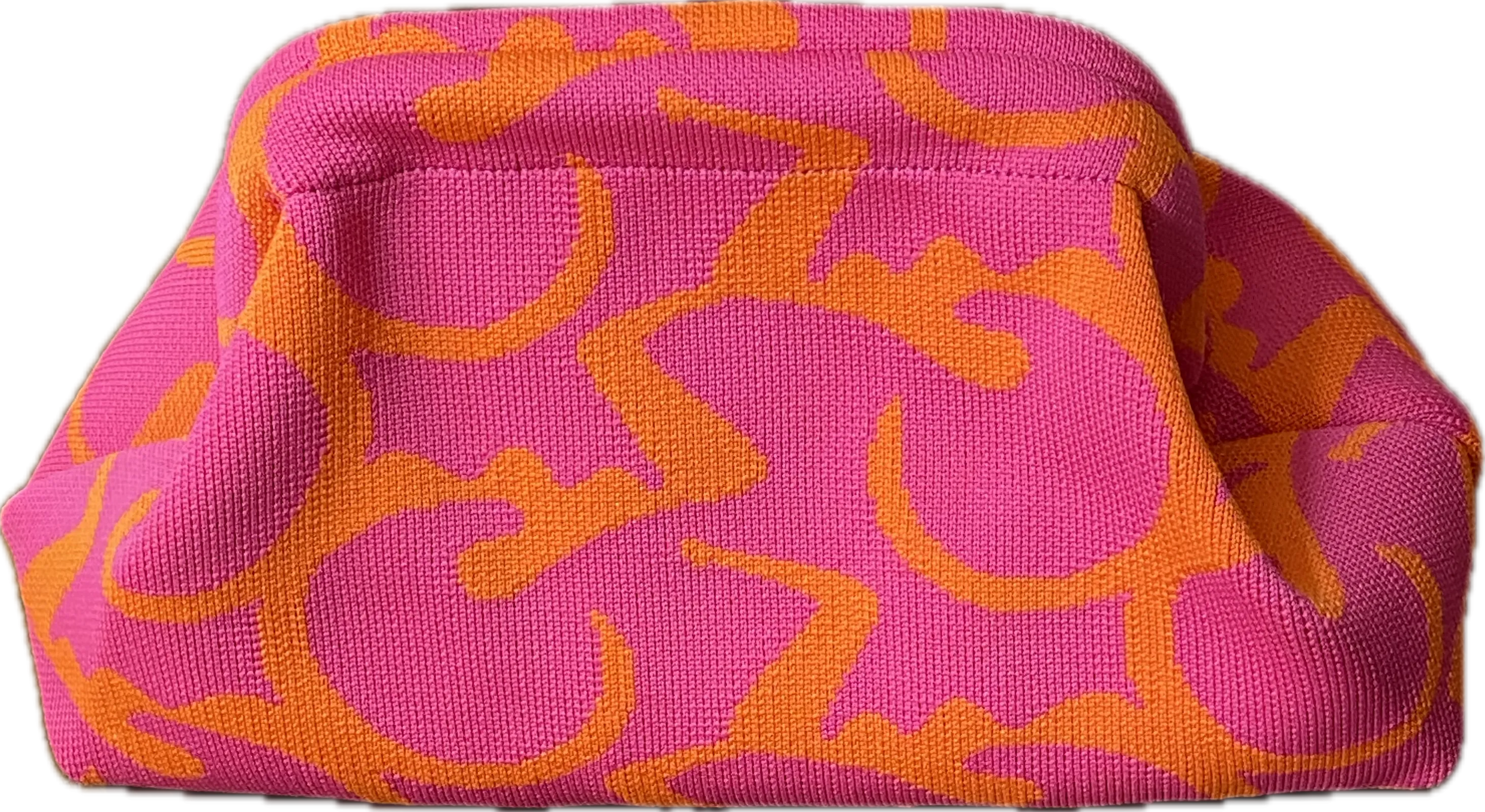 Ladies Vine Print Knit Clutch Bag