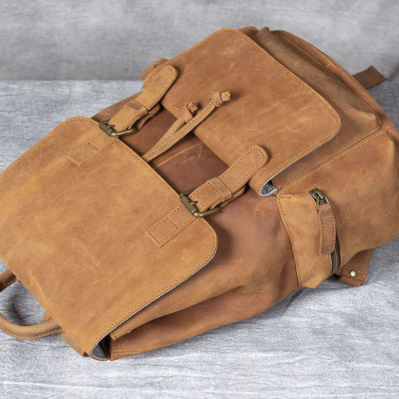 Leather Drawstring Backpack | Black Sea