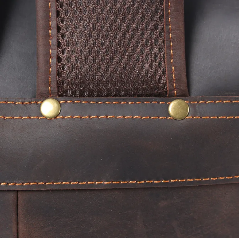 Leather Drawstring Backpack | Black Sea