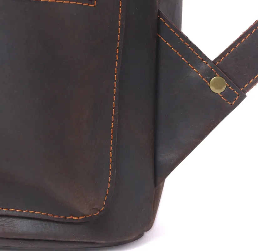 Leather Drawstring Backpack | Black Sea
