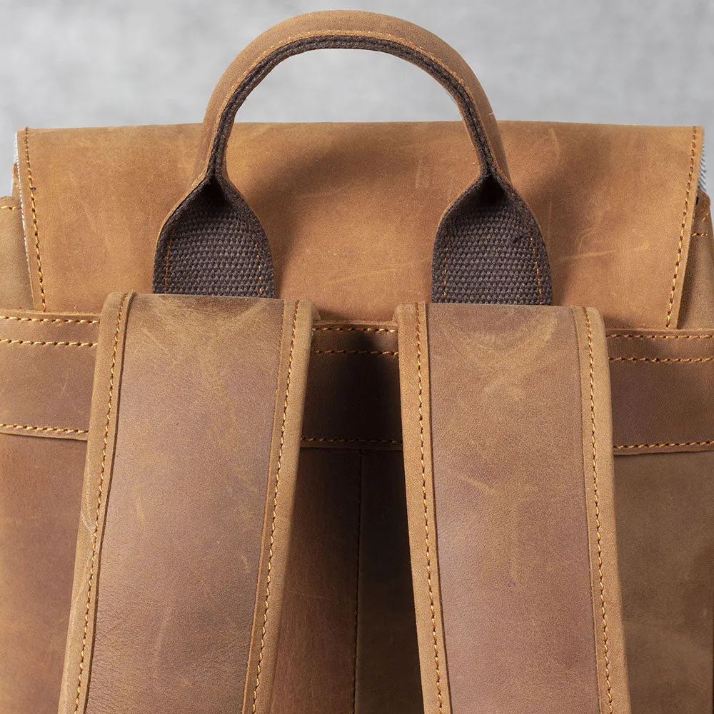 Leather Drawstring Backpack | Black Sea