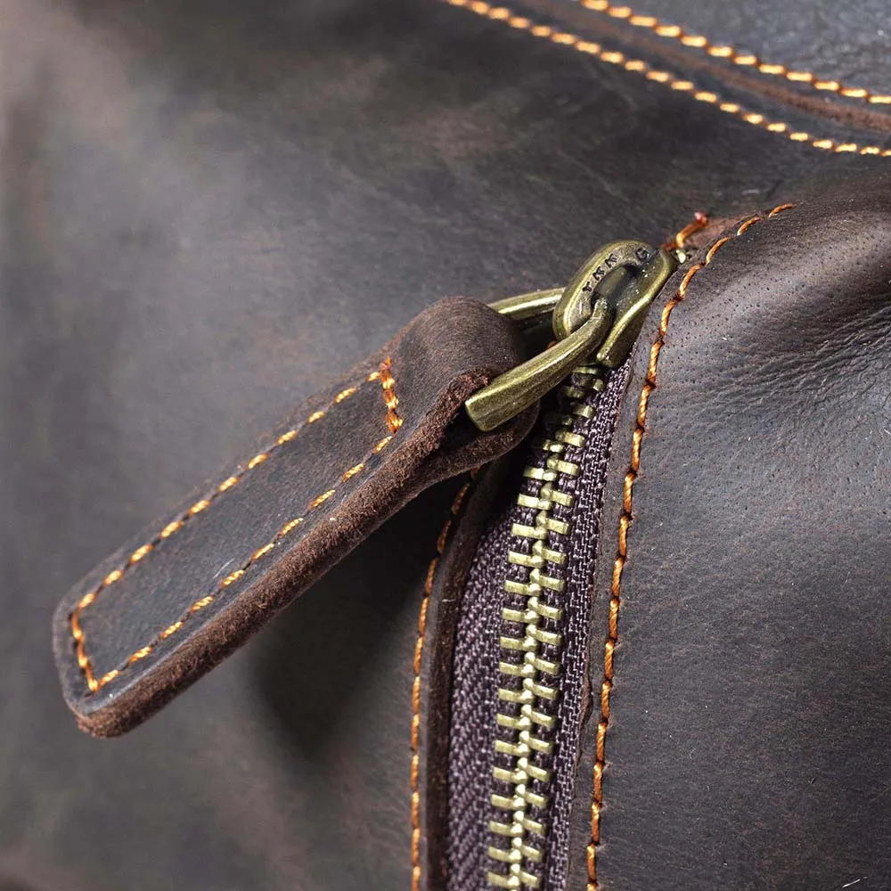 Leather Drawstring Backpack | Black Sea