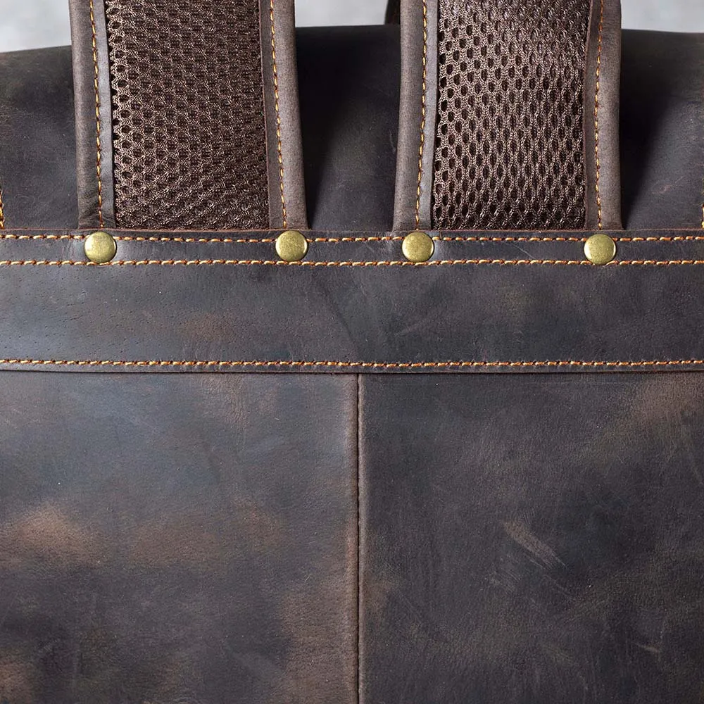 Leather Drawstring Backpack | Black Sea