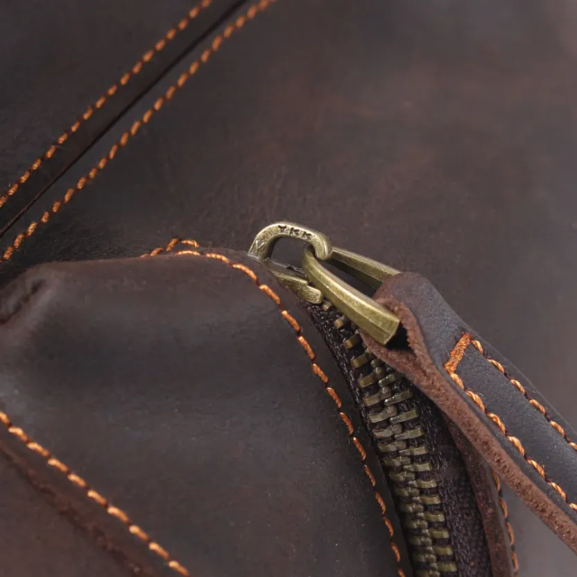 Leather Drawstring Backpack | Black Sea