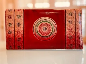 LEATHER WALLET CHAKRA PRINT (LARGE)