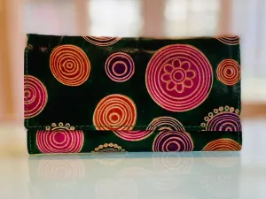 LEATHER WALLET GREEN WITH CIRCLES