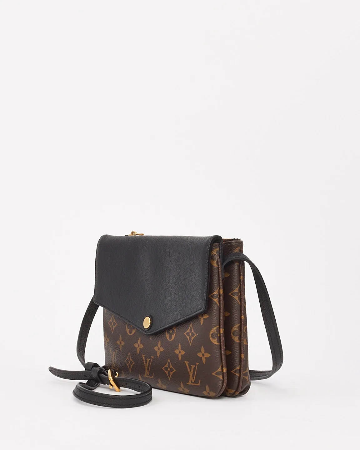 Louis Vuitton Black & Monogram Canvas Twice Crossbody Bag