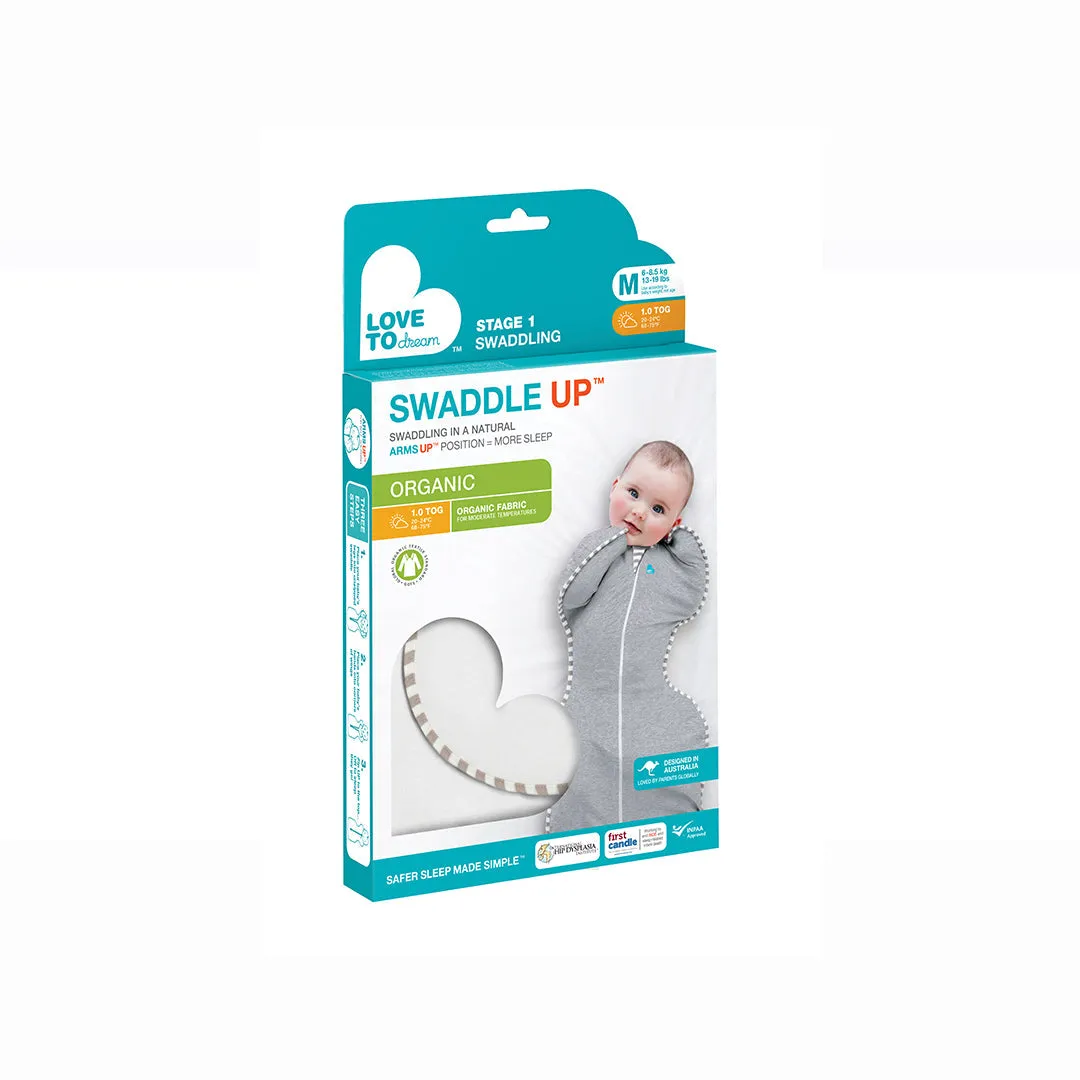 Love To Dream Swaddle UP Organic 1.0 TOG (Stage 1) - Cream