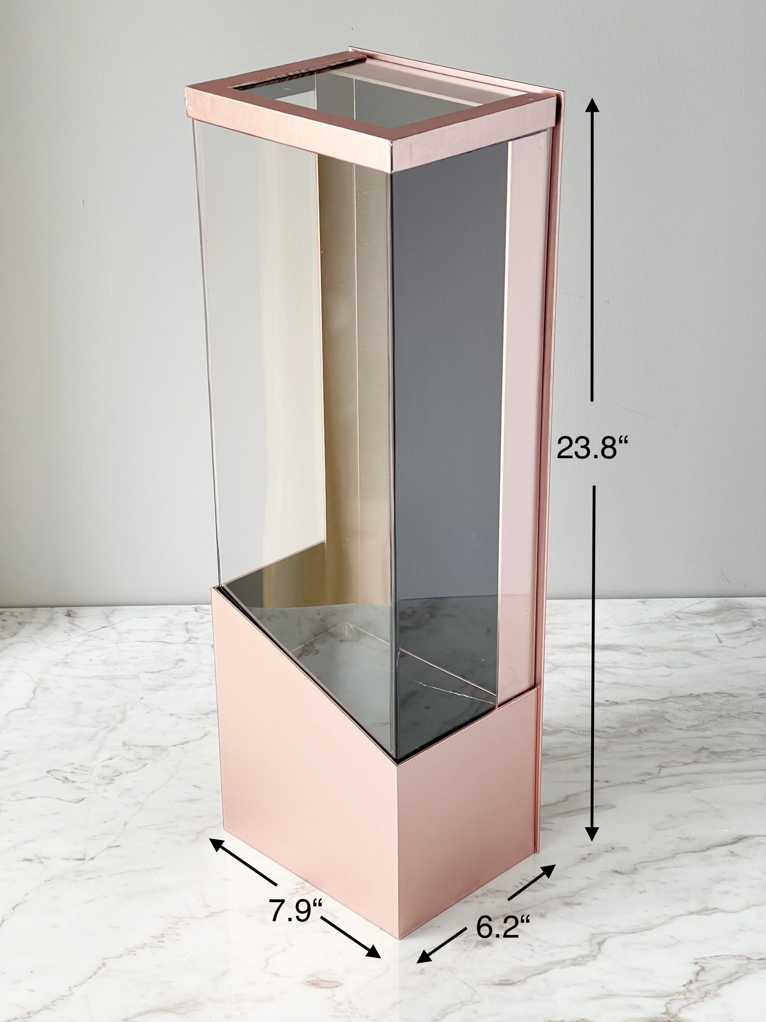 Luxury Acrylic Flower Box with Rectangle Base