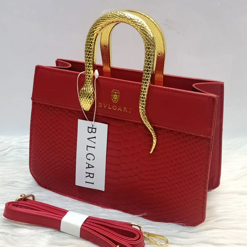 Luxury Croc Pattern Gold Snake Handle Leather Purse #22
