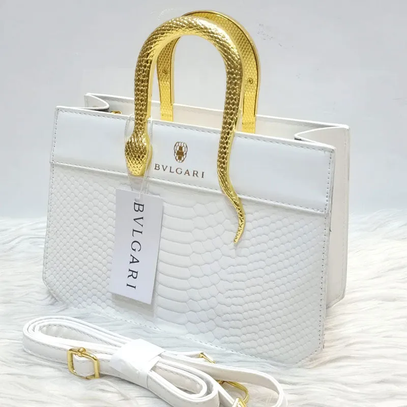 Luxury Croc Pattern Gold Snake Handle Leather Purse #22