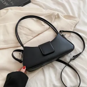 Luxury Design Simple Small PU Leather Underarm Crossbody Bag Shoulder Handbags Purses