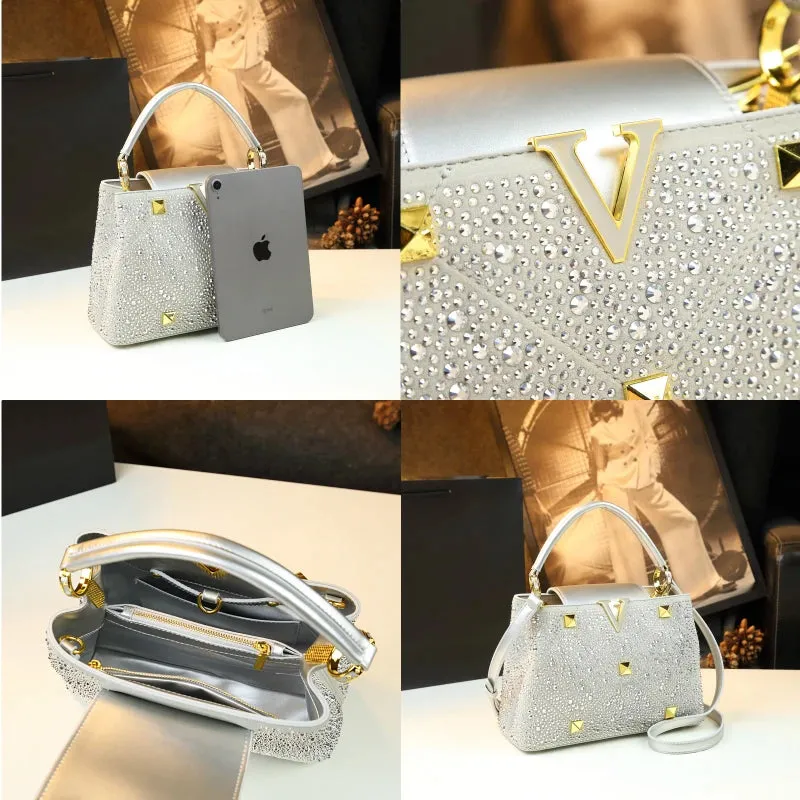 Luxury Diamond Leather Bag
