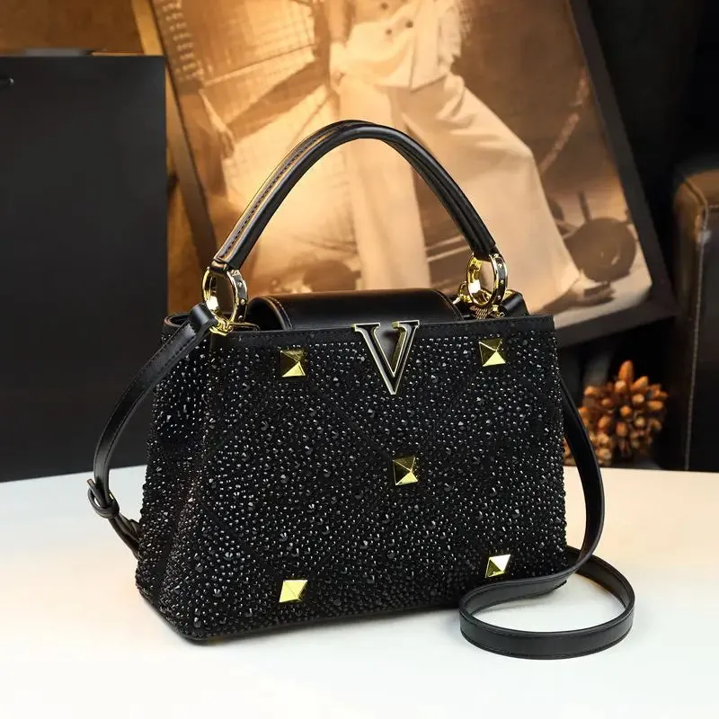 Luxury Diamond Leather Bag