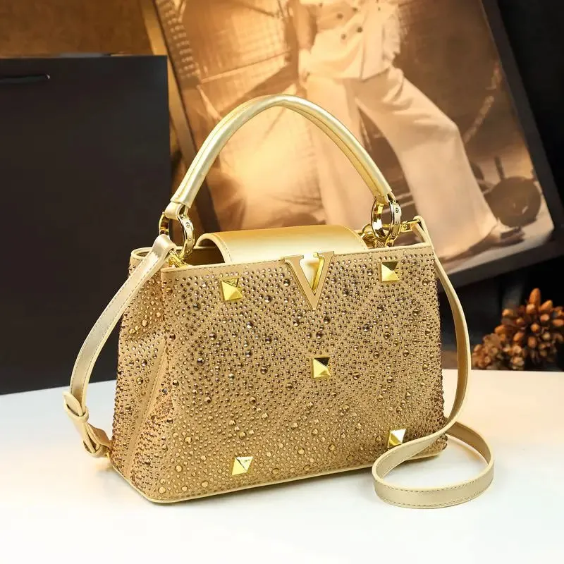 Luxury Diamond Leather Bag