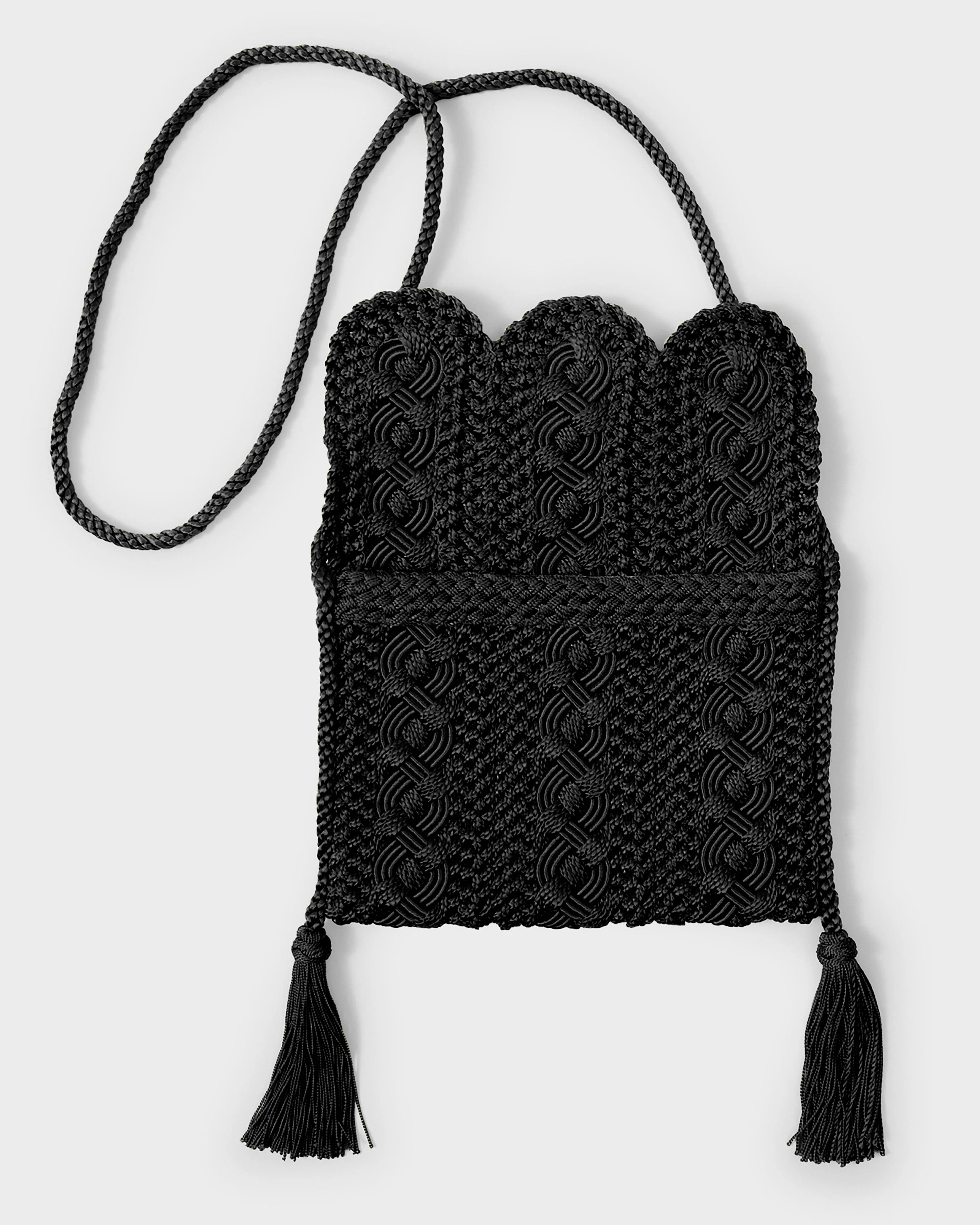 Majorelle Sabra Silk Braided Purse Black