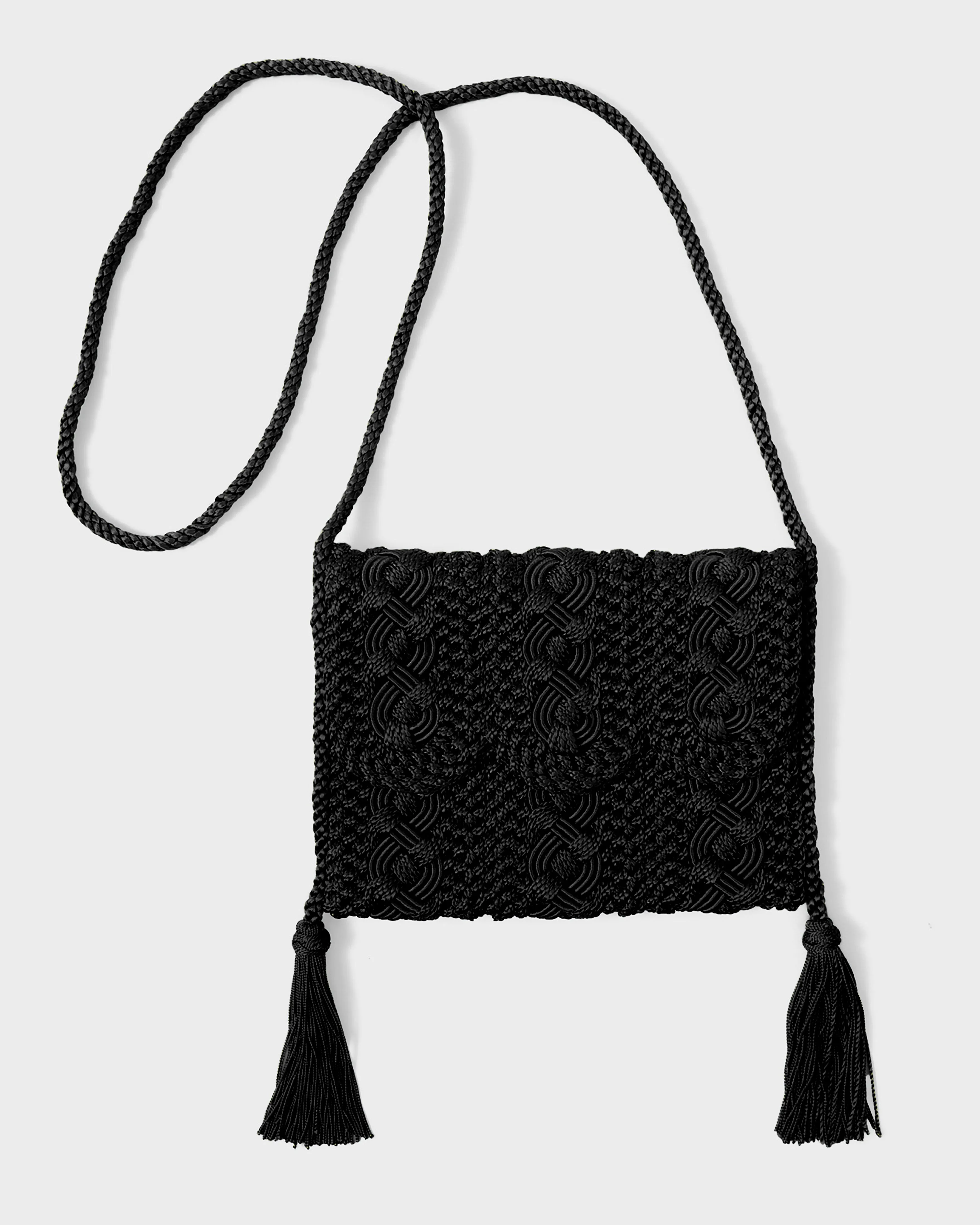 Majorelle Sabra Silk Braided Purse Black