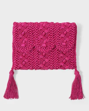 Majorelle Sabra Silk Braided Purse Fuchsia