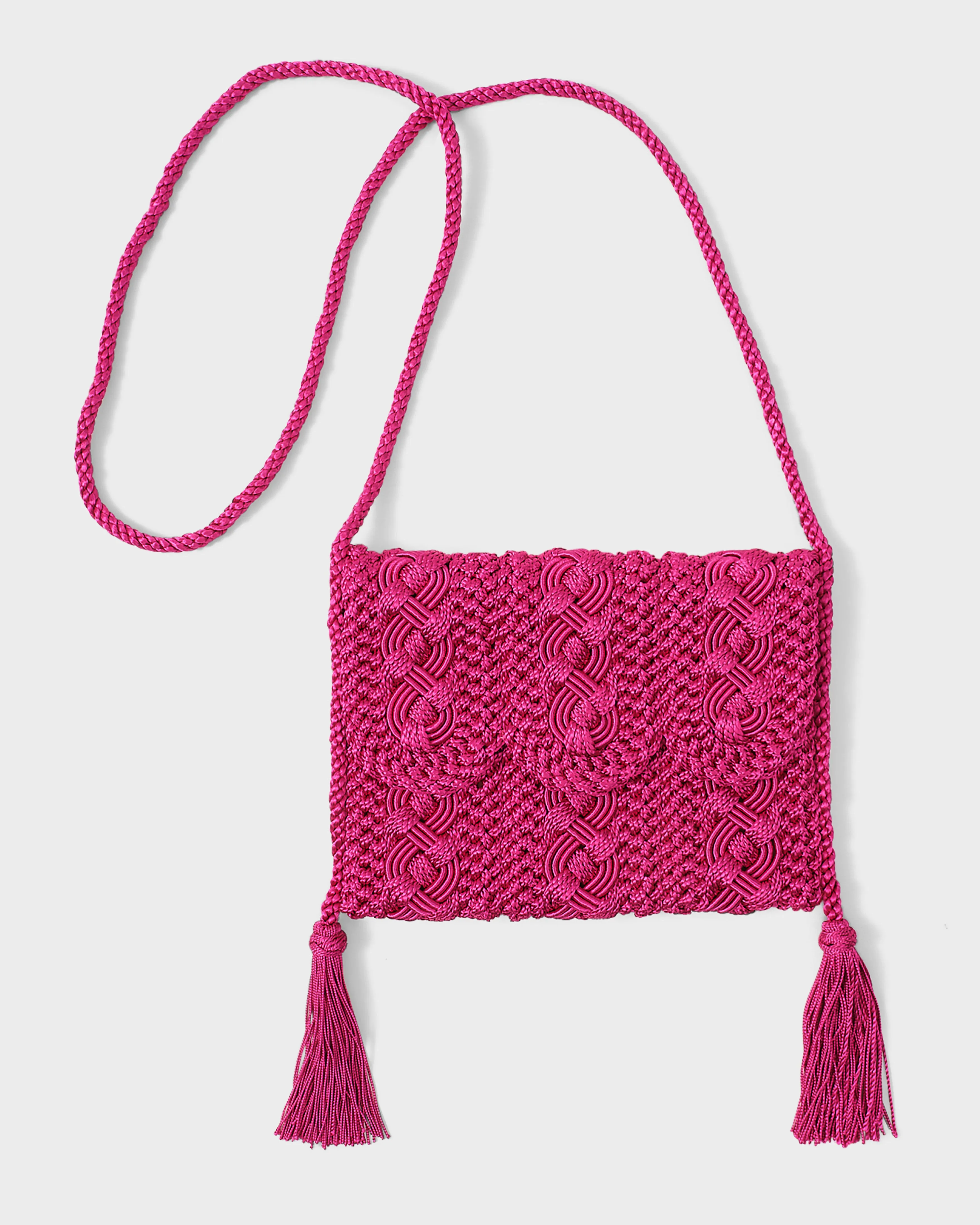 Majorelle Sabra Silk Braided Purse Fuchsia