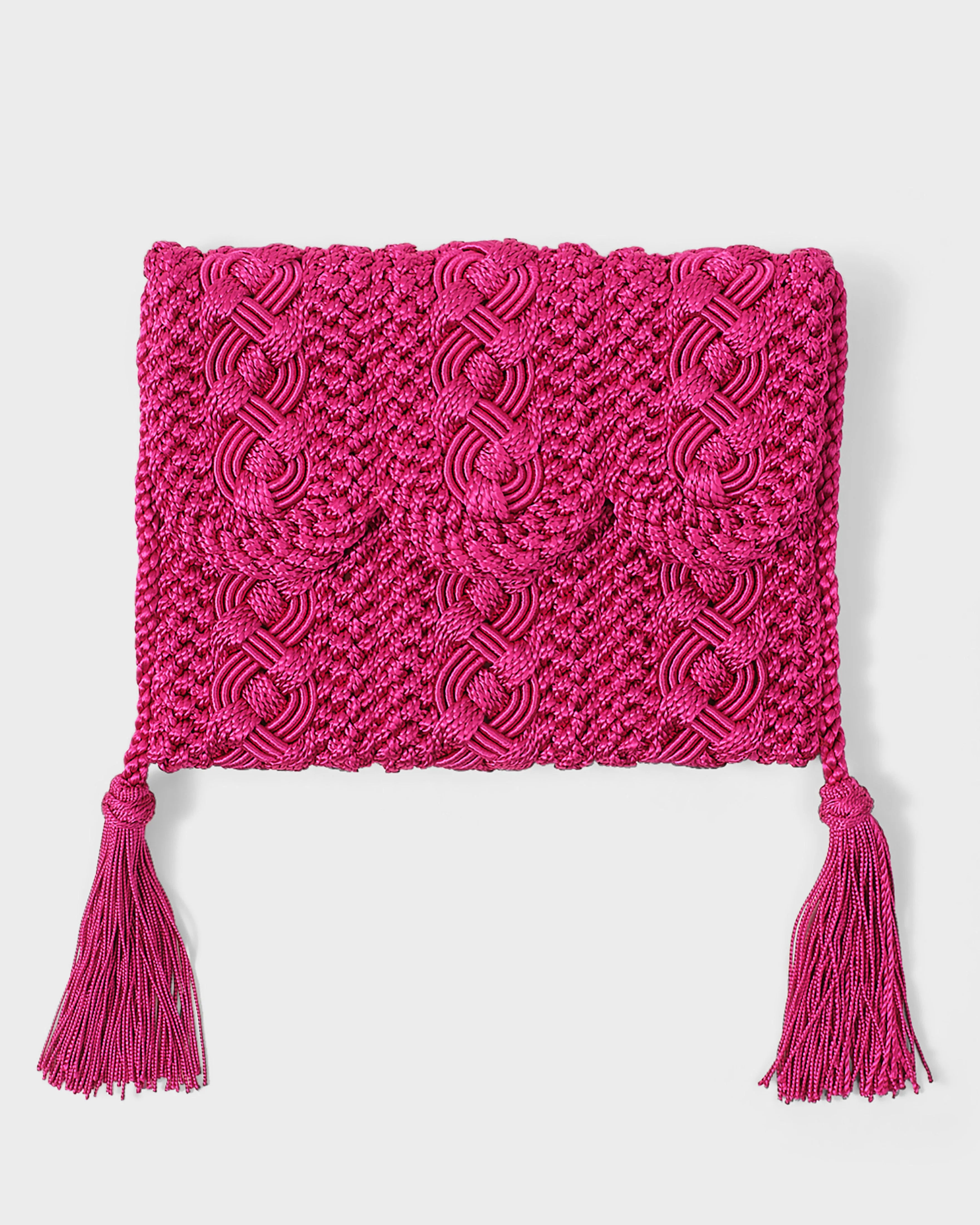 Majorelle Sabra Silk Braided Purse Fuchsia