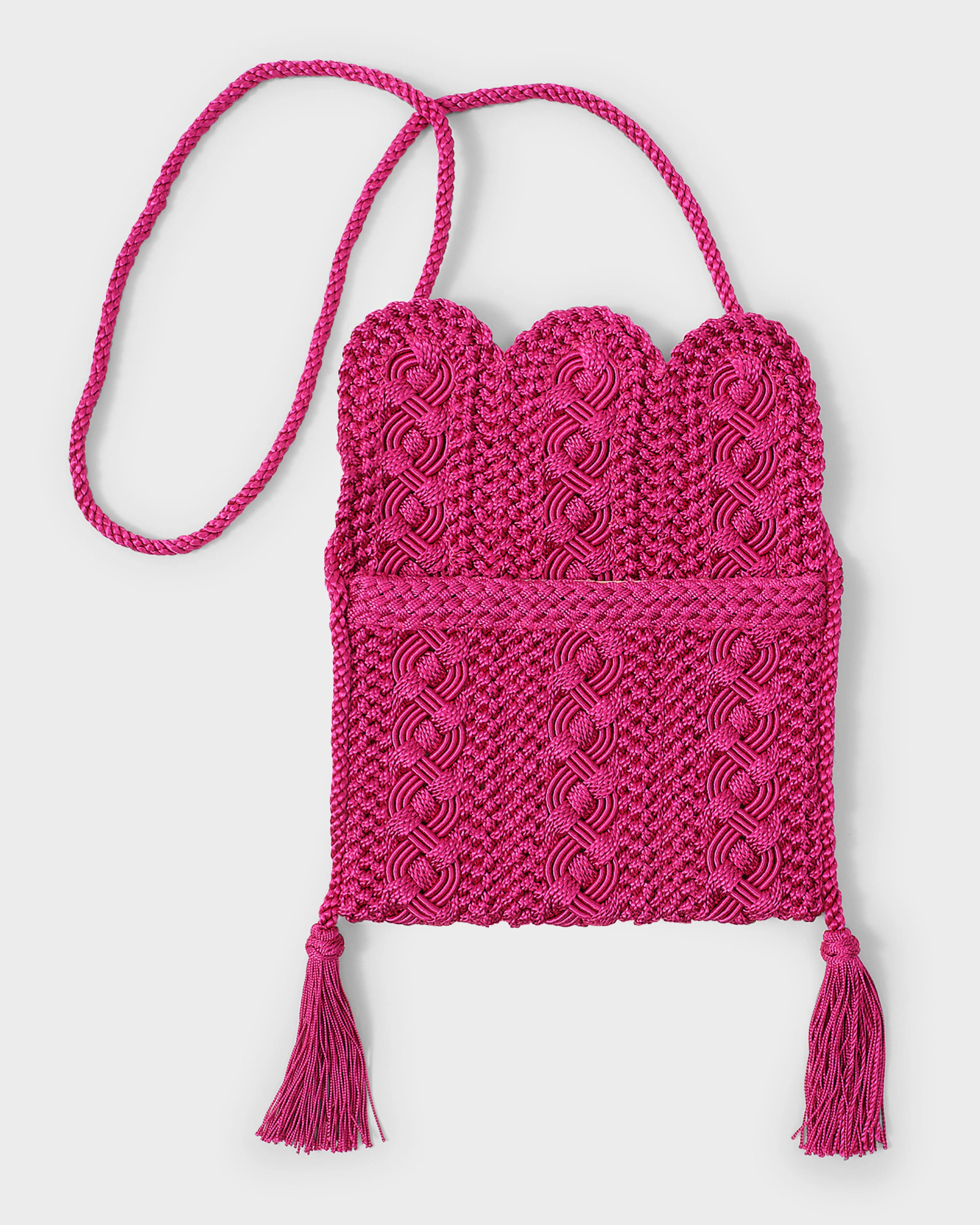 Majorelle Sabra Silk Braided Purse Fuchsia