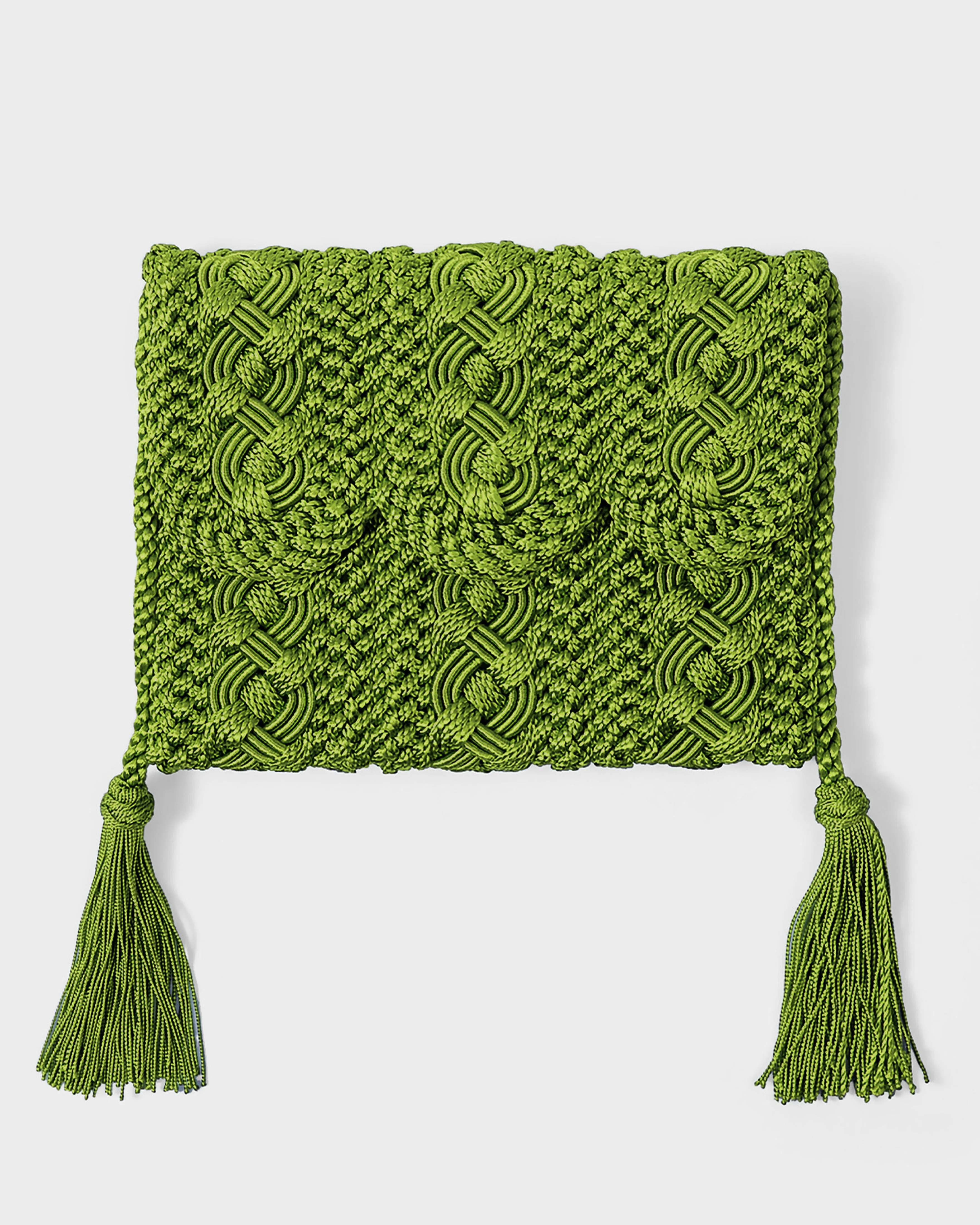Majorelle Sabra Silk Braided Purse Green