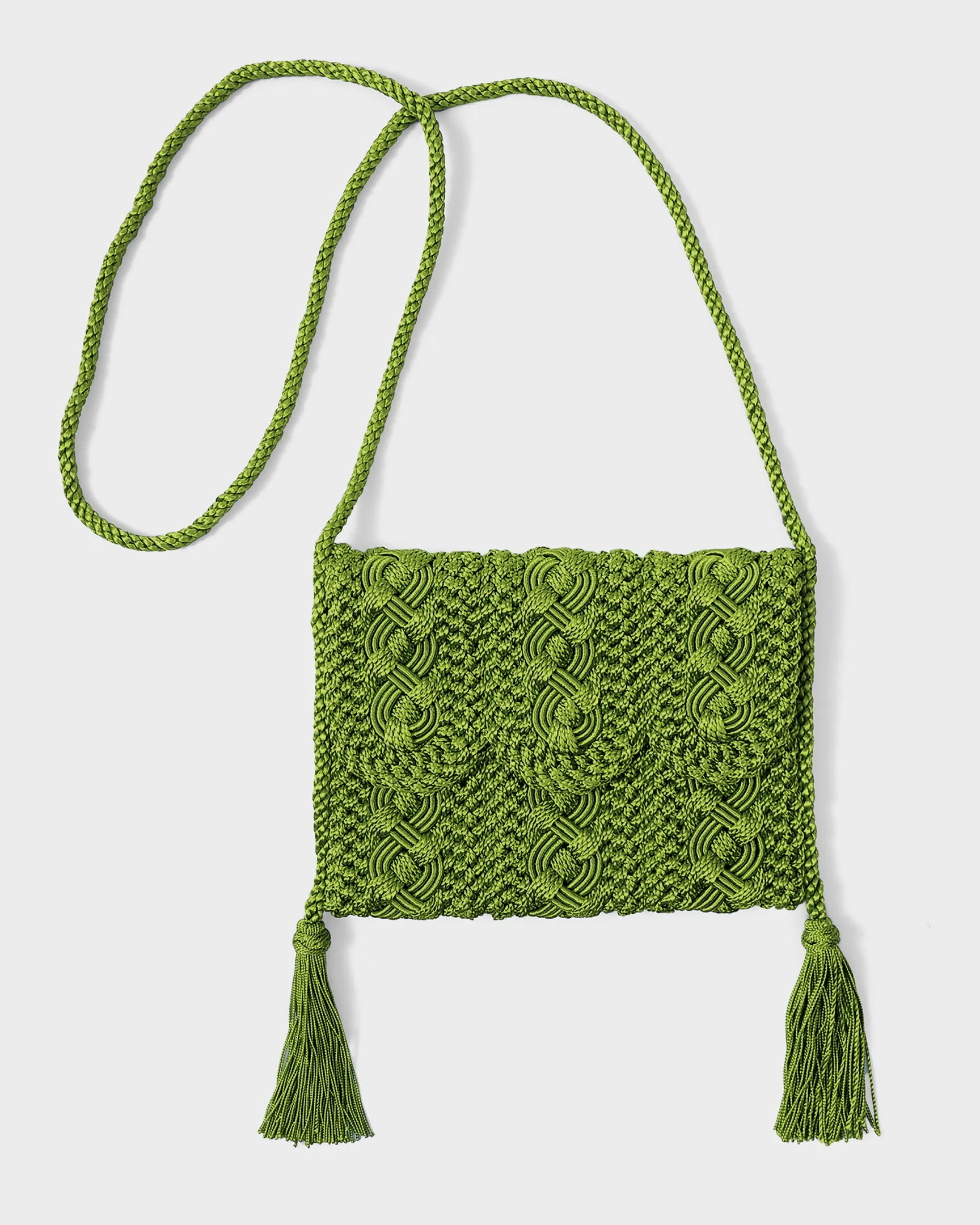 Majorelle Sabra Silk Braided Purse Green