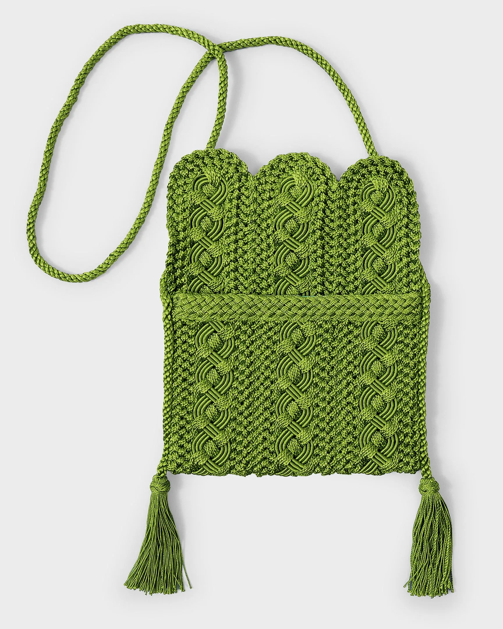 Majorelle Sabra Silk Braided Purse Green