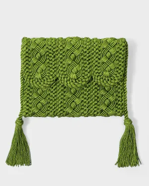 Majorelle Sabra Silk Braided Purse Green